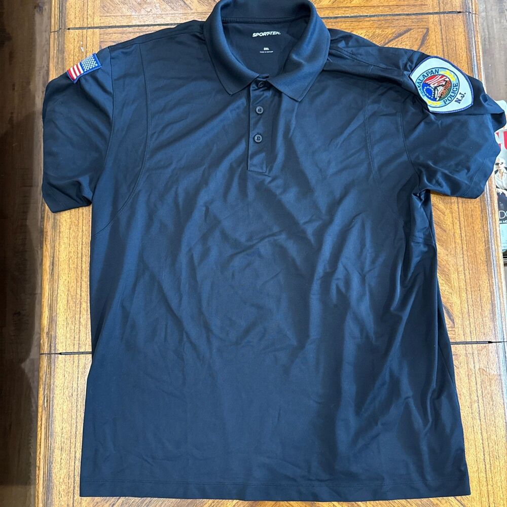 MANALAPAN NEW JERSEY Polo Shirt Sew-On Patches Navy Blue 2XL GUC